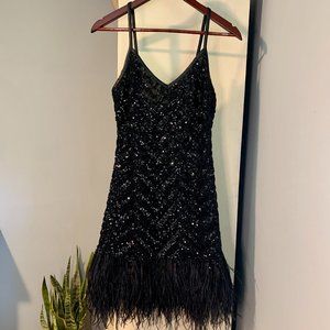 Kendra Michelle Sequin and Feather Dress